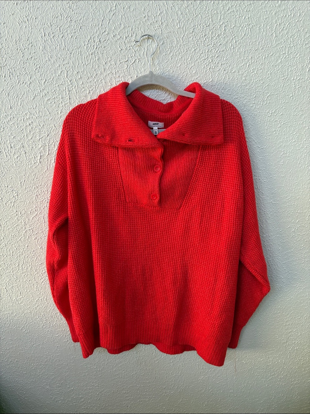 AERIE Coral/Red Oversized Sweater